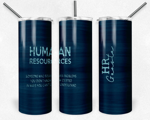 Human Resources Floral Blue Wood