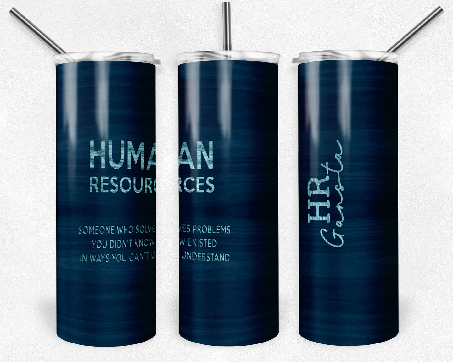 Human Resources Floral Blue Wood