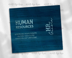 Human Resources Floral Blue Wood