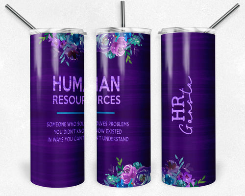 Human Resources Floral Purple Wood