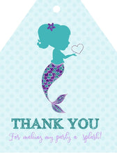 Load image into Gallery viewer, Party Favor Tags, Mermaid Birthday, Thank You Tags, Mermaid Thank You Tags, Birthday Party Thank You, Favor Tags, Mermaid Party, Printable