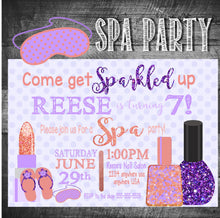 Load image into Gallery viewer, SPA PARTY Invitation Spa Invitation SPA Party Birthday Invitation | Manicure Pedicure | Spa Party Invite Spa Birthday Party Printable