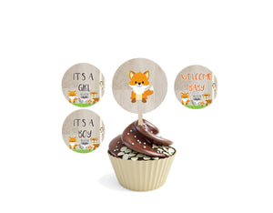 Woodland Animal Cupcakes Toppers | Baby Animal Cupcake topper | Forest Animals Baby Shower cupcake | Baby  Woodland | Instant Download