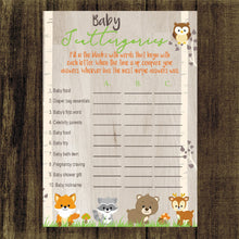 Load image into Gallery viewer, Woodland Animal Scattergories Game | Baby Shower Scattergories Game | Forest Animals Baby Shower game | Baby  Woodland | Instant Download