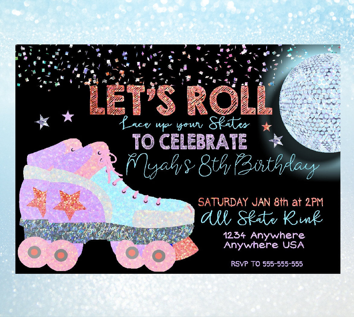 roller-skating-birthday-invitation-skating-party-glitter-roller-skat-michelle-raye-designs for 80 S Invitations Free Printable Roller Skating Birthday Invitation, Skating Party, Glitter Roller skat – Michelle Raye Designs for 80 S Invitations Free Printable
