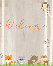 Load image into Gallery viewer, Woodland Baby Shower Signs |  Guest Book, Food, Drinks, Gifts, Sweets, Welcome | Forest Animals Shower  | Baby Woodland | Instant Download