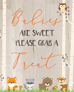 Woodland Baby Shower Signs |  Guest Book, Food, Drinks, Gifts, Sweets, Welcome | Forest Animals Shower  | Baby Woodland | Instant Download