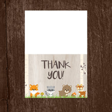 Load image into Gallery viewer, Woodland Animal Thank You Card | Baby SHower Thank You | Forest Animals Baby Shower card | Woodland animals  Thanks | Instant Download