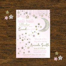 Load image into Gallery viewer, Twinkle Twinkle Baby Shower Invitation, Little Star, Lace Vintage, Star, Baby Shower, Invite Invitation,  Baby SHower, Printable Invite,