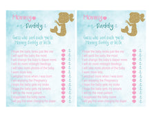 Load image into Gallery viewer, Baby Shower Games, Mermaid Baby Shower, Who Said It, Mommy Or Daddy Baby Shower Game, Baby Mermaid, Mermaid Party, Instant Download
