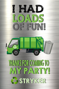 Garbage Truck Thank You cards, Garbage Truck Invitation, Garbage Man Party, Dump Truck Birthday Thank You, Dump Truck, Trash CanPrintable