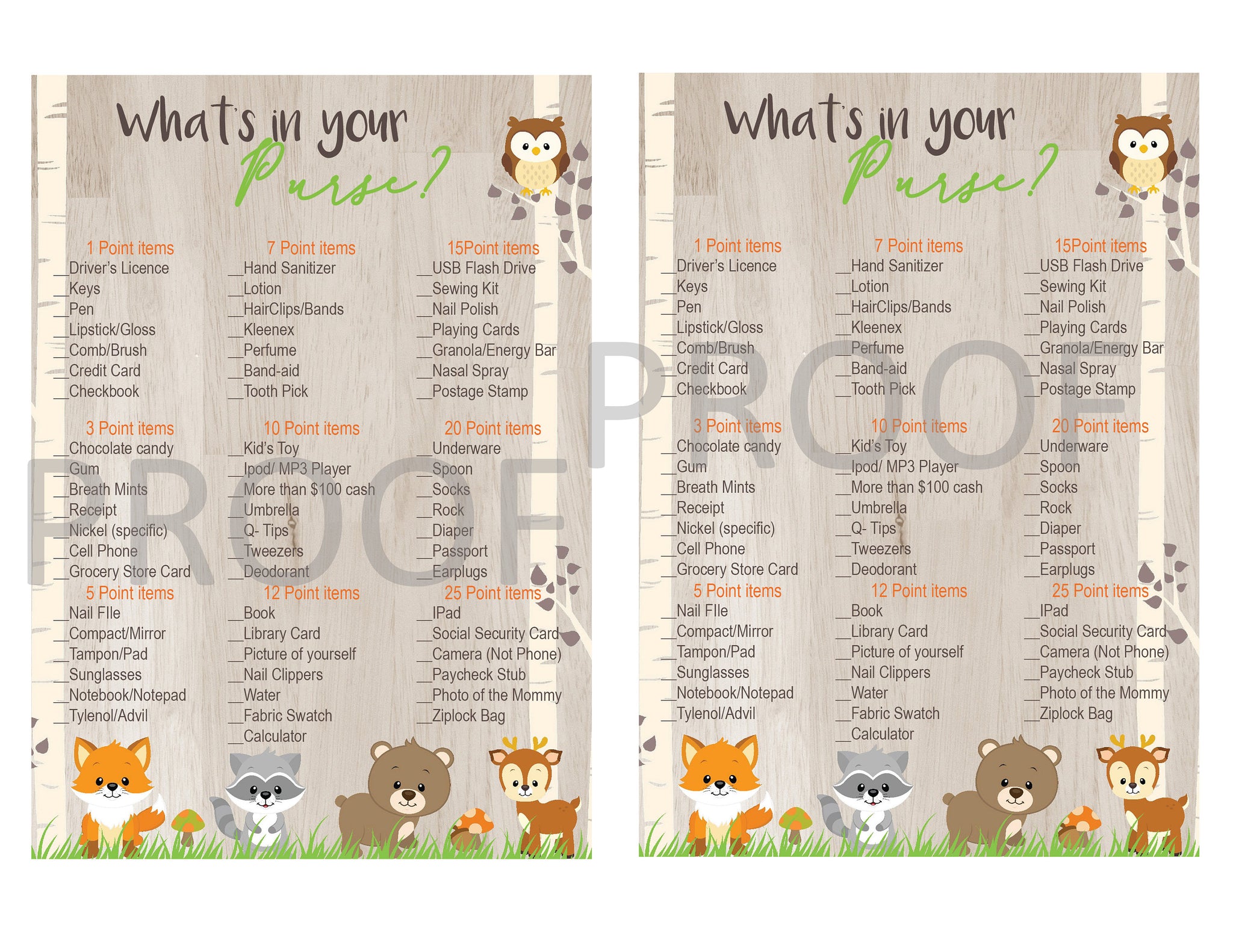 Buy What's in Your Purse Game Printable Baby Shower Game Online in India -  Etsy
