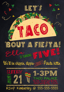 TACO BIRTHDAY PARTY -  Birthday Party Invitation - Fiesta Party -  Any Age Party Invite - Tacos Fiesta - Taco Birthday Party, Mexican Fiesta