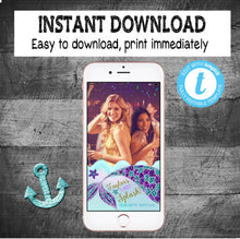 Load image into Gallery viewer, Mermaid Bachelorette Snapchat filter,  Geofilter | Edit Yourself Mermaid Snapchat Geofilter | Bridal shower | Purple   | INSTANT DOWNLOAD
