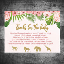 Load image into Gallery viewer, Pink Safari Books for baby| Books for the baby  | Pink Gold Jungle Baby Shower books | instead of a card Books for baby, Instant Download