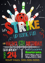 Load image into Gallery viewer, Boys Bowling Birthday Party, Bowling Party Invitation, Birthday Party, Birthday Invite, Bowling Invitation, Instant Download, Edit Yourself
