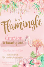 Load image into Gallery viewer, Flamingo Birthday  Invitation | Instant download | Customize Yourself Tropical invite | Flamingo Birthday Party |  Jungle Birthday Party