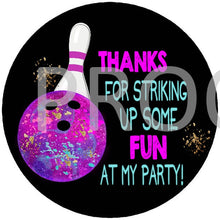 Load image into Gallery viewer, Bowling Thank You tags, Bowling birthday, Bowl, Bowling Thank you Bowling Birthday Party , STRIKE, Bowling Party Digital file