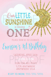 Sunshine Birthday Invitation, You Are My Sunshine Birthday Invitation, 1st Birthday Invite Customize Yourself | Sun Birthday Party | Instant