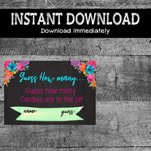 Load image into Gallery viewer, Mexicana Party | Guess how many candies game | Fiesta Baby Shower games | Printable | Instant Download | Fiesta Party Game