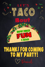 Load image into Gallery viewer, Printable Taco Bout How Much Fun I Had Thank You Note | Fiesta thank you card | Instant Download Editable | Thanks for coming to my party