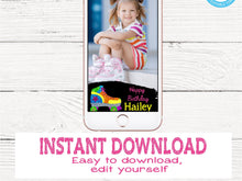 Load image into Gallery viewer, Roller Skate Birthday Snapchat filter,  Geofilter | Edit Yourself Roller skating Snapchat Geofilter | Party | 80&#39; disco | INSTANT DOWNLOAD