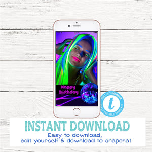 Disco Birthday Snapchat filter,  Dance Party Geofilter | Edit Disco Dance Party Snapchat Geofilter | Party | 80' disco | INSTANT DOWNLOAD