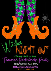 Witches Night out Invitation, bachelorette party Witch Party, Witches Birthday,  Witches Invitation, Halloween Party Invite, edit yourself