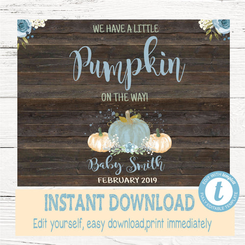 PUMPKIN BABY Announcement | A little pumpkin, Maternity Announcement,  Edit yourself | Boys Pregnancy Announcement, Photo Prop, Reveal