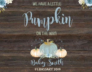 PUMPKIN Pregnancy Announcement | A little pumpkin, Maternity Announcement,  Edit yourself | Boys Baby Announcement, Photo Prop, Reveal