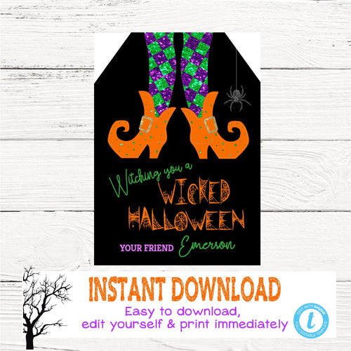 Halloween Favor Hang TAG | Edit Yourself Halloween Thank You tag, Thank you  Label | Witch Birthday  | Halloween tag | INSTANT DOWNLOAD