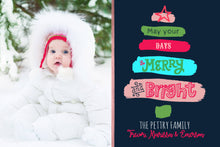 Load image into Gallery viewer, Photo Christmas Cards, Custom Holiday Card with Photos, Merry Christmas, Happy Holidays, Printable Christmas Card, Picture Xmas Card