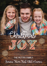 Load image into Gallery viewer, Rustic Christmas Card with Photo, Holiday Card, Christmas Joy, Merry Christmas, Happy Holidays, Printable Christmas Card, Joy, Xmas, Plaid