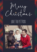 Load image into Gallery viewer, Plaid Christmas Card with Photo, Photo Christmas Card Template, Holiday Card, Merry Christmas, Happy Holidays, Printable Template, Red Plaid
