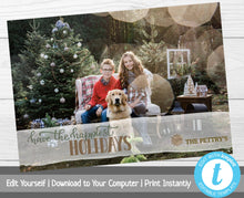 Load image into Gallery viewer, Christmas Card with Photo, Photo Holiday Card, Happiest Holidays, Merry Christmas, Printable Christmas Card, Xmas Cards, Editable Template