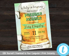 Load image into Gallery viewer, Pregger Kegger, Printable Co-ed Baby Shower Invitation, A Baby is Brewing Baby Shower Invite, Baby Shower Invite, Couples Baby Shower, Green