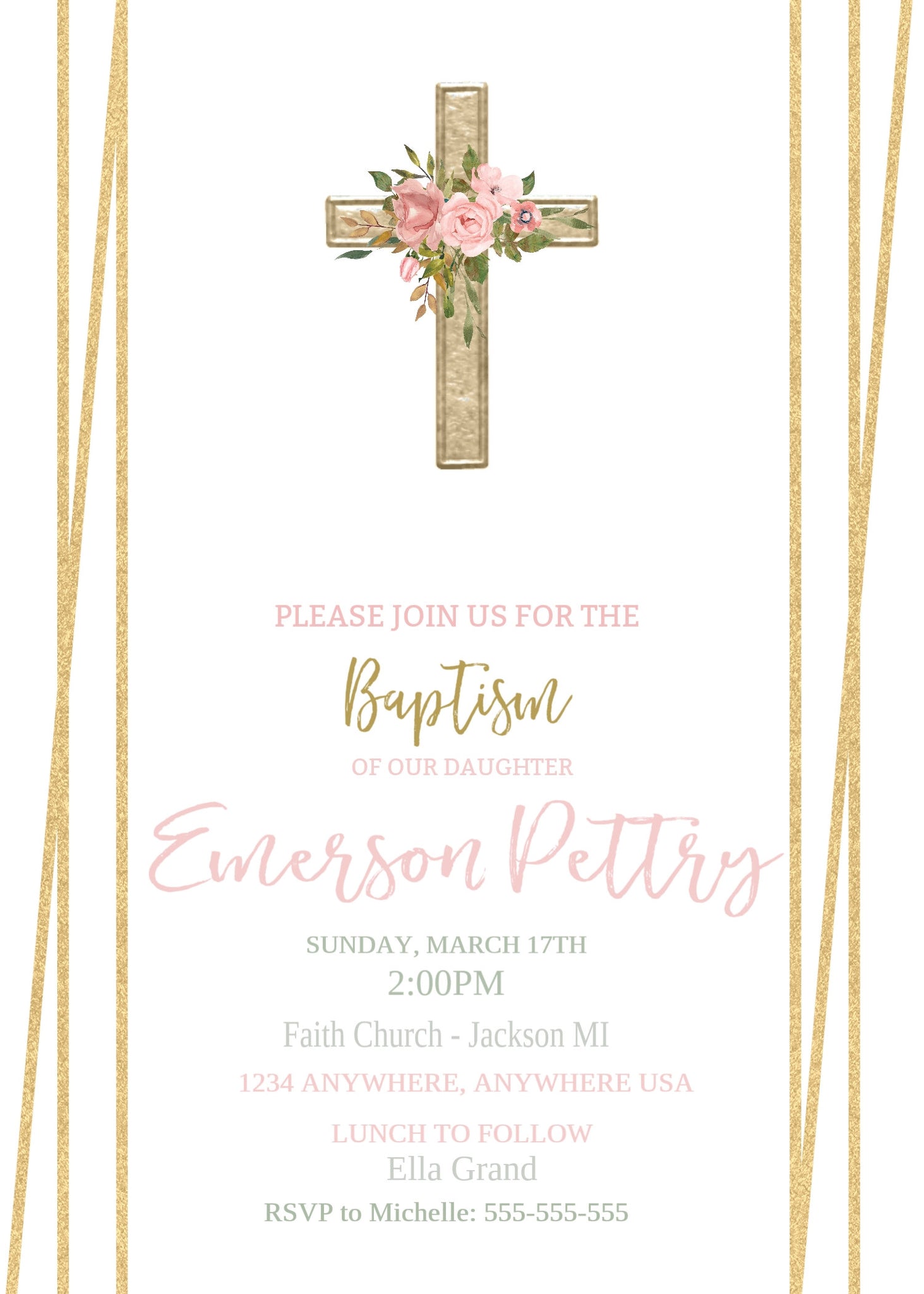 baptism invitation templates for girls
