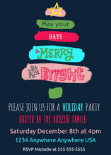Load image into Gallery viewer, Holiday Party Invitation, Christmas Invitations, Xmas Party Invite, Merry and Bright, Printable