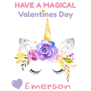 Unicorn Valentine's Day Tags, Printable Valentine Gift Label, Valentine's Day Stickers, Kids Valentine Tag, Have a Magical Valentine's Day