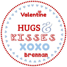 Load image into Gallery viewer, Valentine&#39;s Day Chocolate Hugs and Kisses Gift Tag, Printable Valentine Label, Valentines Day Gift, Printable Kids Valentine, Gift Stickers