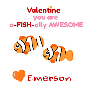 Printable Valentine's Day Tags, O-FISH-ally Awesome Valentine's Day Stickers, Valentines Gift Labels, Kids Valentine, Classroom Valentines