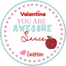 Load image into Gallery viewer, Applesauce Valentine&#39;s Day Label, Printable Valentine Sticker, Valentines Day Tag, Kids Valentine, You Are My Main Squeeze, Awesome Sauce