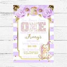 Load image into Gallery viewer, Bunny  Birthday invitation, Shabby chic some bunny is one invite,  Easter Birthday, Bunny , Birthday Invitation,  Shabby chic, Digital