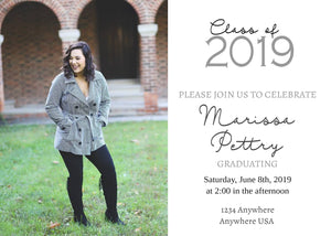 Photo Graduation Announcement, Modern Graduation Party Invitation with Photo, Photo Film Strip, Class of 2019, Printable Grad Party Invite