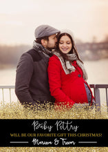 Load image into Gallery viewer, Christmas Pregnancy Announcement Card, Christmas Card with Photo, Baby Announcement, New Baby Christmas, Happy Holidays, Printable Card
