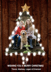 Photo Christmas Cards, Christmas Card with Photo, Rustic Christmas Tree, Holiday Card, Merry Christmas, Happy Holidays, Printable Template