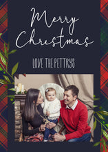 Load image into Gallery viewer, Photo Christmas Card Template, Christmas Card with Photo, Holiday Card, Merry Christmas, Happy Holidays, Printable Template, Plaid