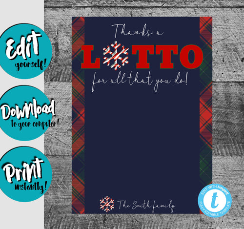 Teacher  Gift Card Holder | Teacher Gift |Thanks FOR  A LOTTO, DIY, Lottery Christmas Gift Card Holder, Teacher Christmas Gifts,