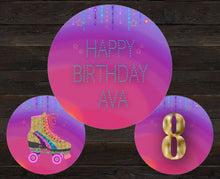 Load image into Gallery viewer, Roller Skate Cupcake Toppers, Roller Skate Party, Skate Cupcake Topper, Disco Cupcake Topper, 80&#39;s Cupcake Topper, Birthday Cupcake Topper