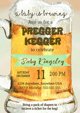 Load image into Gallery viewer, Printable Couple&#39;s Baby Shower Invitation, A Baby is Brewing Shower Invite, Pregger Kegger, Co-ed Baby Shower Invitation, Baby Shower Invite
